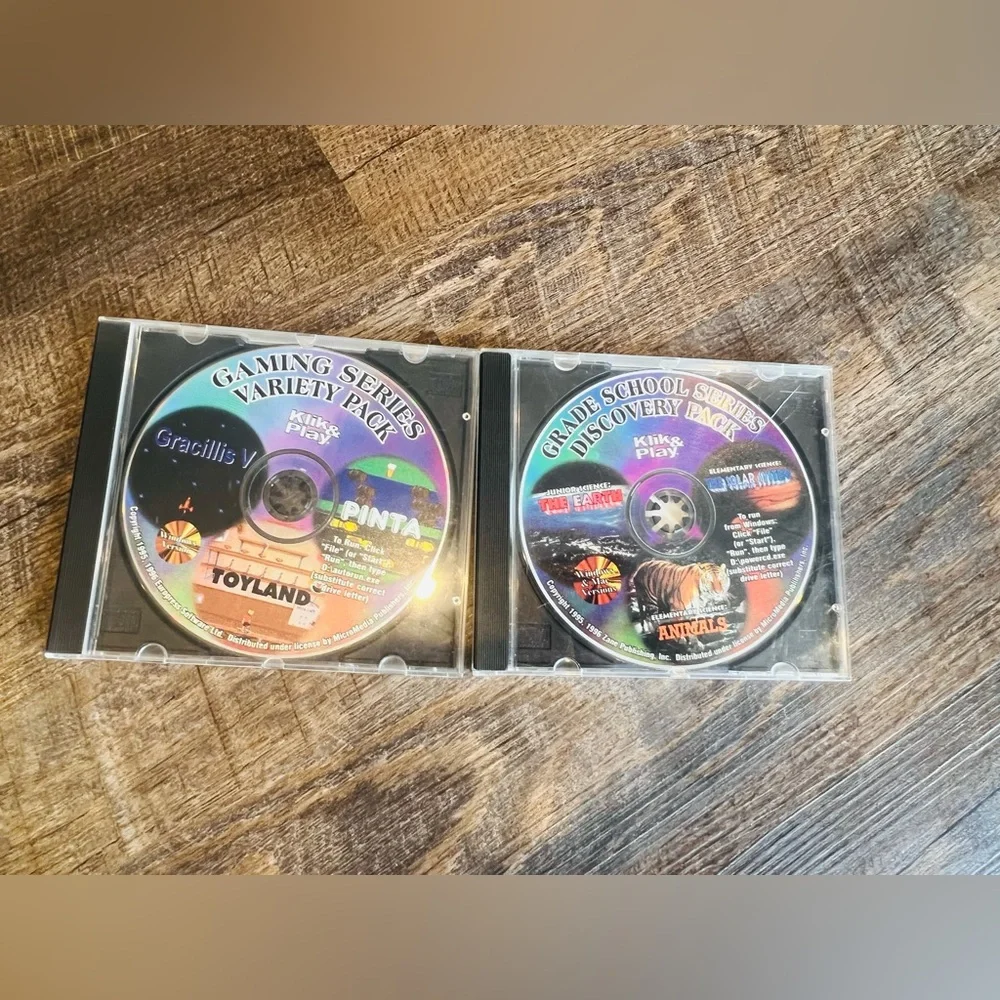 Vintage Klik & Play PC CD-ROM Lot – Variety Pack & Discovery Pack (1995–1996)